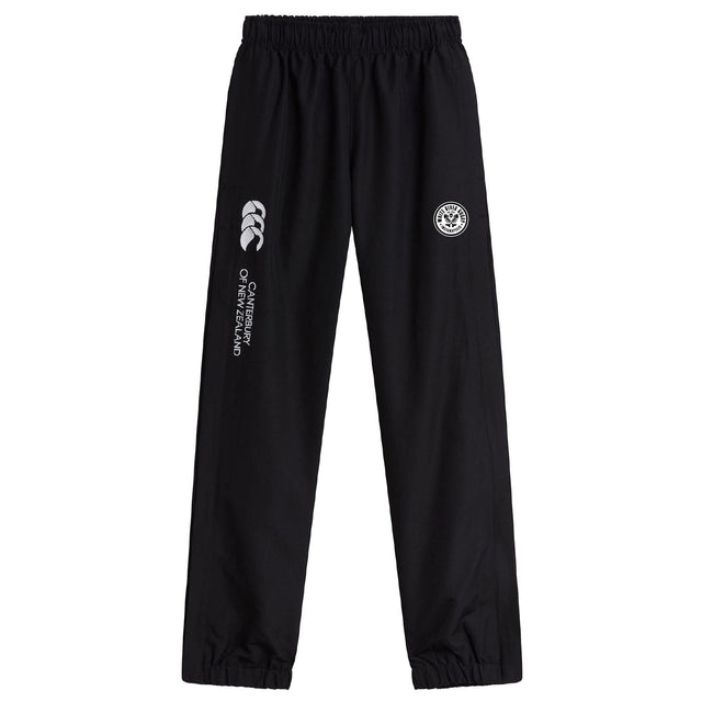 The EMB Canterbury White River Rugby Football Club Cuffed Hem Stadium Pant features an elastic waistband, cuffed hem, Canterbury branding and "Canterbury of New Zealand" text on the left leg, plus a circular emblem on the right leg.
