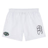 The Woodlands Youth Wolfpack Tactic Short by EMB Canterbury features an elastic waistband, a left-leg logo, and a right-leg team crest patch—perfect rugby shorts for training or match day.