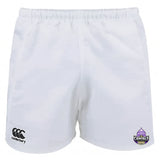 The EMB Canterbury Capitals Rugby NC Professional Polyester Rugby Short features an elastic waistband, with the Canterbury logo on the left and the Washington Capitals logo on the lower right side.