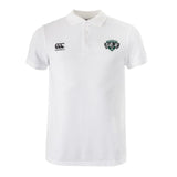The Woodlands Youth Wolfpack Waimak Polo by EMB Canterbury features short sleeves, a collar, and two chest logos, offering classic Canterbury rugby polo style perfect for young rugby fans.