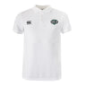 The Woodlands Youth Wolfpack Waimak Polo by EMB Canterbury features short sleeves, a collar, and two chest logos, offering classic Canterbury rugby polo style perfect for young rugby fans.