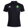 The Holy Trinity Rugby Canterbury Waimak Rugby Polo by WRS Canterbury is the perfect choice for any rugby fan looking to achieve a smart casual look. This black polo shirt features a green logo, adding an element of sporty.