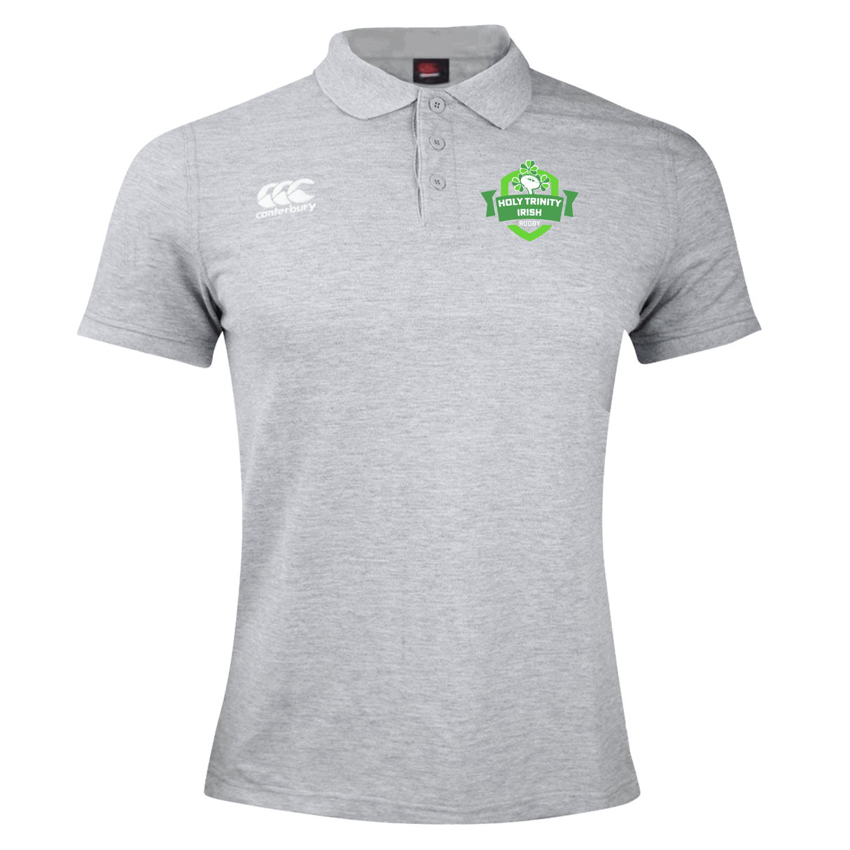 A Holy Trinity Rugby Canterbury Waimak Rugby Polo, perfect for a rugby fan looking for a smart casual look.