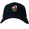 The Wales Shield Flex Drill Cap by EMB Canterbury boasts a striking red dragon emblem on its front.