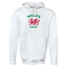 A comfortable hoodie featuring the words "Wales Rugby" in white, the Nations of Rugby Wales Rugby 60/40 Pullover Hoodie by WRS Augusta.