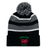 EMB Augusta's Nations of Rugby Wales Hooped Knit Fold Over Pom-Pom Beanie featuring an embroidered design.
