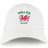 An EMB Alpha Broder white cotton twill Nations of Rugby Wales Dad Cap with an embroidered design of the Welsh rugby spirit.