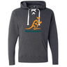 A Wallabies Hockey Hoodie by WRS Alpha Broder with an orange and green kangaroo on it, perfect for showing support for the Wallabies.
