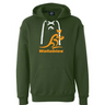 A green Wallabies Hockey Hoodie with a logo of the Wallabies rugby team, manufactured by WRS Alpha Broder.