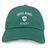 The Nations of Rugby Ireland Dad Cap by EMB S&S Activewear features "IRELAND RUGBY" and a shield with three shamrocks embroidered on green cotton twill—a classic cap perfect for fans and collectors.