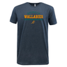 A gray lightweight Wallabies Rugby Wordmark Supersoft Tee with the WRS LAT logo printed on the front.