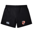 Black EMB Canterbury Yokohama rugby shorts with Rye High School Rugby Women's logo on the right leg.