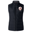 The EMB Canterbury West Potomac RFC Women's Elite Microlite Gilet is black, sleeveless, features insulated baffles and the "West Potomac Rugby" logo on the left chest.