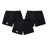 A 3-pack of black Yokohama rugby shorts for women with a white logo on the left leg, made by Canterbury. Crafted with Vapodri fabric, these shorts ensure optimal comfort and performance.