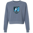 The EMB S&S Activewear Minneapolis Mayhem Rugby Women’s Garment-Dyed Mid-Length Crewneck Sweatshirt is made from heavyweight fleece for lasting comfort and warmth, and features a stylized flame logo on the front.