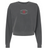The Santa Rosa Youth Rugby Women’s Garment-Dyed Mid-Length Crewneck Sweatshirt by EMB S&S Activewear features a charcoal gray design with “Santa Rosa Youth Rugby” and a red rose graphic printed on the chest. Made from heavyweight fleece, this crewneck provides both comfort and style for women.