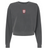 Charcoal heavyweight Legion Academy Women’s Garment-Dyed Mid-Length Crewneck Sweatshirt featuring a red and white “Legion Academy SD” logo on the center chest.