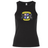The EMB S&S Activewear Winchester Cannons Women's Baby Rib Tank is a classic black tank featuring a vibrant "Winchester Cannons" crest with sports and floral icons, plus twin lion silhouettes in the background.
