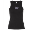 Certainly! Here’s the revised sentence using your product data: The Valley Panthers Girls Rugby Women’s Baby Rib Tank by EMB S&S Activewear is a black classic-style sleeveless top, featuring comfortable stretch-fit fabric for everyday wear. A bold “Valley Panthers” logo in purple and white adorns the chest.