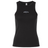 The South Orange County Raptors Women’s Baby Rib Tank by EMB S&S Activewear features a black stretch-fit design with a high neckline and small white “Raptors Rugby” text on the chest. It is shown against a plain white background.