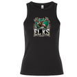 Lewis County Elks Women’s Baby Rib Tank by EMB S&S Activewear—classic black sleeveless style with an elk head graphic and the text “Lewis County Elks Rugby” on the front.