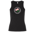 The EMB S&S Activewear Society of Iowa Rugby Referees Women’s Baby Rib Tank features a circular logo with pink and yellow flowers, green leaves, and the text “S.T.I.R.R. Society of Tenacious, Impressive, Resilient Roses of Iowa Rugby Sisters.” Made from soft baby rib fabric, this tank offers a comfortable stretch fit that’s both flattering and stylish.