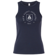 Certainly! Here’s the rewritten sentence using your product data: Navy blue women’s baby rib tank from EMB S&S Activewear featuring “New Saint Andrews RFC 1994” and a shield logo printed in white on the front.