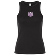 Black ribbed racerback Western Carolina University Women’s Baby Rib Tank featuring a purple and white Western Carolina Rugby emblem on the chest.