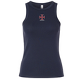 Sure! Here’s a rewritten sentence using your provided product data: The EMB S&S Activewear SF CDME Rugby Women’s Baby Rib Tank is a classic navy blue, sleeveless top designed with a comfortable stretch-fit. It features a small red and white cross-like emblem centered on the chest, with “CODE READY” displayed beneath it.