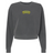 The EMB S&S Activewear Winchester Cannons Women’s Garment-Dyed Mid-Length Crewneck Sweatshirt is a dark gray, long-sleeved fleece crafted for cozy comfort, featuring a small yellow “Winchester Cannons” logo on the upper left chest.