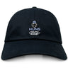 The EMB S&S Activewear Austin Huns Youth Rugby Adult Low-Profile Cotton Twill Dad Cap is black with a Viking head logo and "Huns Youth Rugby" embroidered on the front.