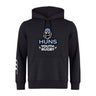 The Austin Huns Youth Rugby Club Hoodie by WRS Canterbury features a Viking helmet and beard graphic above "Huns Youth Rugby" on the front and white sleeve design—a bold choice for any team.
