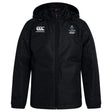 The Austin Huns Youth Rugby Club Vaposhield Stadium Jacket by EMB Canterbury features padded insulation, a black hood, the Canterbury logo on the right chest, and "Huns Youth Rugby" on the left, shown on a plain white background.