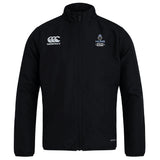 The Austin Huns Youth Rugby Club Track Jacket by Canterbury is a black zip-up from EMB Canterbury, featuring the Canterbury and Huns Youth Rugby logos on the chest. Lightweight and comfy, it's ideal for on or off the field.