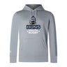 The Austin Huns Youth Rugby Club Lightweight Hoodie by WRS Canterbury is a light gray pullover with a kangaroo pocket, featuring a stylized Viking head and bold "Huns Youth Rugby" text on the front.