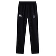 The Austin Huns Youth Rugby Stretch Tapered Pant by EMB Canterbury features an elastic waistband and two white embroidered logos. Shown on a white background, these pants combine comfort and athletic style for active youth.