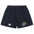 Navy blue EMB Canterbury rugby shorts with a Boston RFC Yokohama Short emblem on the left leg and a EMB Canterbury logo on the right, crafted from lightweight durable fabric.