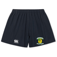 Navy blue EMB Canterbury rugby shorts with a Blackthorn RFC Yokohama Short emblem on the left leg and the EMB Canterbury logo on the right, crafted from durable fabric.