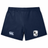 Navy blue EMB Canterbury women's Yokohama rugby shorts with a logo on the left leg and a shield emblem on the right leg, displayed on a white background.