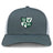 The Zionsville Rugby Club Retro Trucker Cap by EMB S&S Activewear features gray and white panels, an embroidered crest with a rugby player, eagle, and "EST. 2003," plus a snapback closure for adjustable fit.