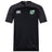 The EMB Canterbury Zionsville Rugby Club Vapodri Evader Jersey features short sleeves, a white Canterbury logo on the right chest, a green and white club crest on the left, and moisture-wicking fabric for comfort.