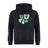 The Zionsville Rugby Club Club Hoodie by WRS Canterbury features a black design, front crest with "Zionsville Rugby Club," bird and player graphics, "Est. 2003" in green and white, plus white stripes on the left sleeve.