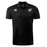 The Zionsville Rugby Club Club Dry Polo by Canterbury features a breathable black design, collar, and Vapodri Technology for cool comfort, with EMB Canterbury branding and club logos on the chest.