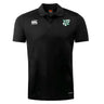 The Zionsville Rugby Club Club Dry Polo by Canterbury features a breathable black design, collar, and Vapodri Technology for cool comfort, with EMB Canterbury branding and club logos on the chest.