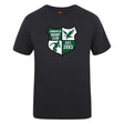 The Zionsville Rugby Club Club Plain Tee by WRS Canterbury is a black cotton-blend shirt with the club crest, bird and rugby player graphic, and "EST. 2003"—a customizable t-shirt ideal for fans.