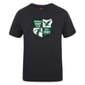 The Zionsville Rugby Club Club Plain Tee by WRS Canterbury is a black cotton-blend shirt with the club crest, bird and rugby player graphic, and "EST. 2003"—a customizable t-shirt ideal for fans.