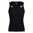 The Zionsville Rugby Club Club Dry Singlet by EMB Canterbury is a black sleeveless tank with Vapodri Technology, featuring a white Canterbury logo on the right chest and a green and white shield on the left—perfect for workouts.