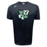 Stay cool and show team pride in the Zionsville Rugby Club Tempo Vapodri T-Shirt by WRS Canterbury, featuring the club's green and white shield (est. 2003), eagle, and rugby player graphics on a moisture-wicking black tee.