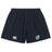 The Zionsville Rugby Club Yokohama Short by EMB Canterbury features an elastic waistband, Canterbury logo on one leg, and a green and white school crest on the other, offering comfort and durability—ideal custom rugby shorts.