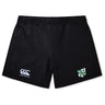 The Zionsville Rugby Club Women's Yokohama Short by EMB Canterbury features the Canterbury logo on the left leg and a green and white embroidered patch on the right, ideal for women's rugby fans.
